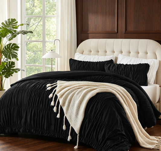 Queen 3-Piece Sage Green Ruffle Lightweight Comforter Set